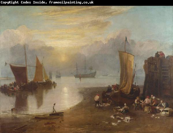 Joseph Mallord William Turner Sun rising tyhrough vapour:Fishermen cleaning and selling  fish  (mk31)